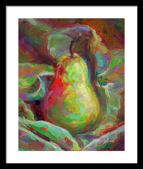 Just a Pear - Impressionist Still Life - Framed Print