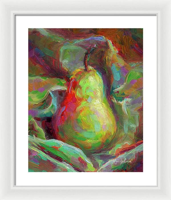 Just a Pear - Impressionist Still Life - Framed Print