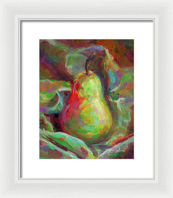 Just a Pear - Impressionist Still Life - Framed Print