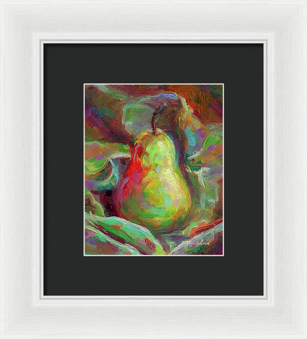 Just a Pear - Impressionist Still Life - Framed Print