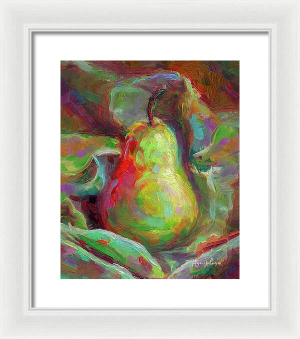 Just a Pear - Impressionist Still Life - Framed Print