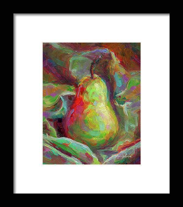 Just a Pear - Impressionist Still Life - Framed Print