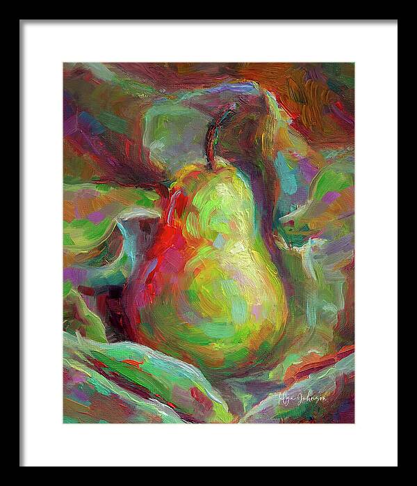 Just a Pear - Impressionist Still Life - Framed Print