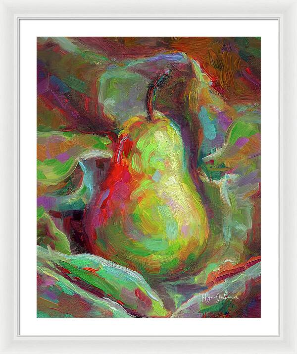 Just a Pear - Impressionist Still Life - Framed Print