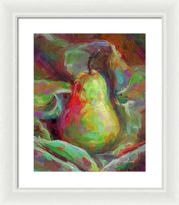 Just a Pear - Impressionist Still Life - Framed Print