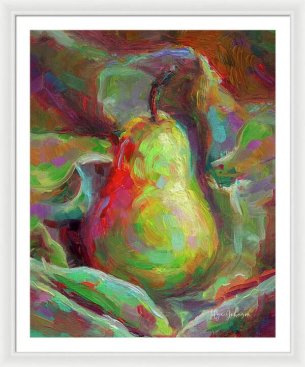 Just a Pear - Impressionist Still Life - Framed Print