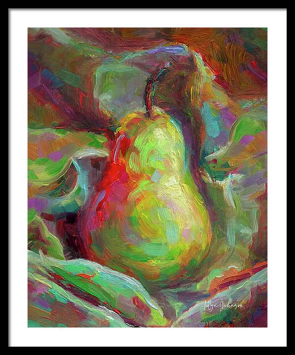 Just a Pear - Impressionist Still Life - Framed Print