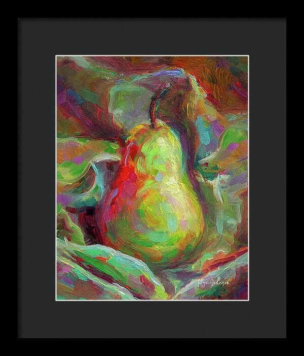 Just a Pear - Impressionist Still Life - Framed Print