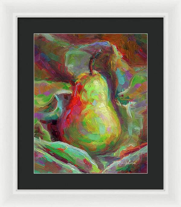 Just a Pear - Impressionist Still Life - Framed Print