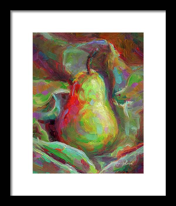 Just a Pear - Impressionist Still Life - Framed Print