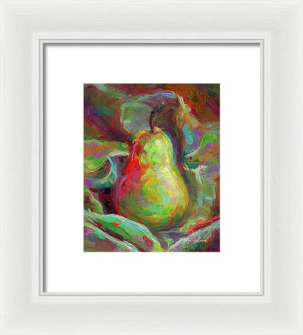 Just a Pear - Impressionist Still Life - Framed Print