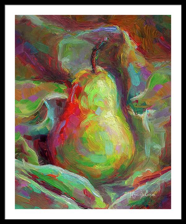 Just a Pear - Impressionist Still Life - Framed Print