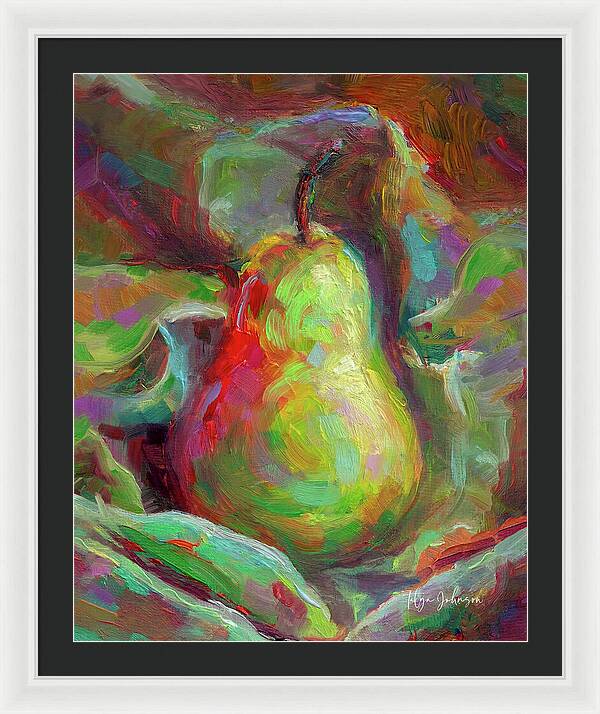 Just a Pear - Impressionist Still Life - Framed Print