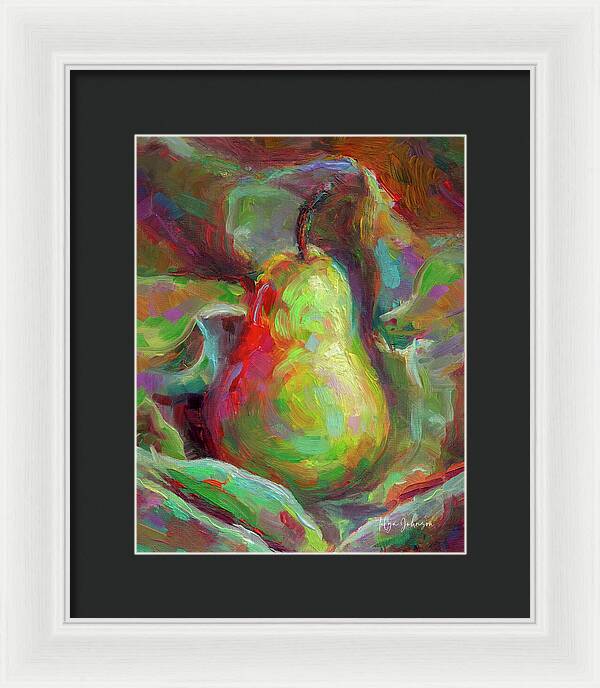 Just a Pear - Impressionist Still Life - Framed Print