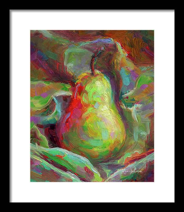 Just a Pear - Impressionist Still Life - Framed Print