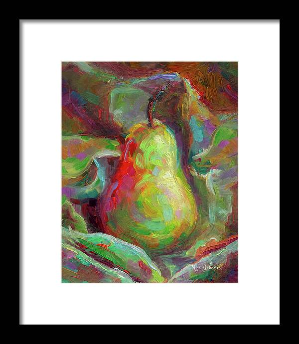 Just a Pear - Impressionist Still Life - Framed Print