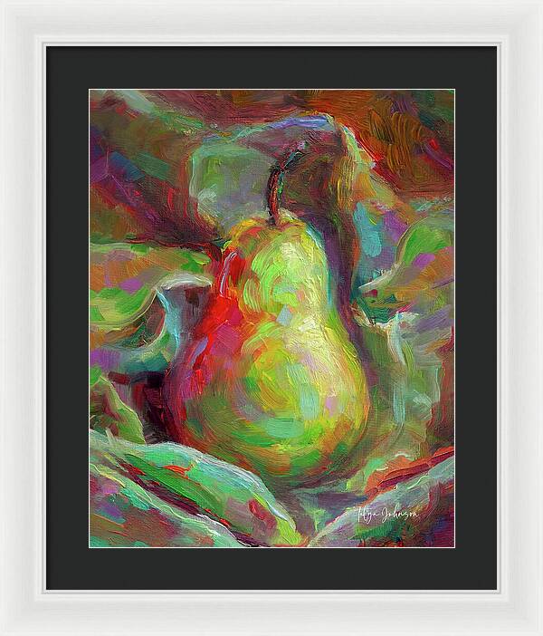 Just a Pear - Impressionist Still Life - Framed Print