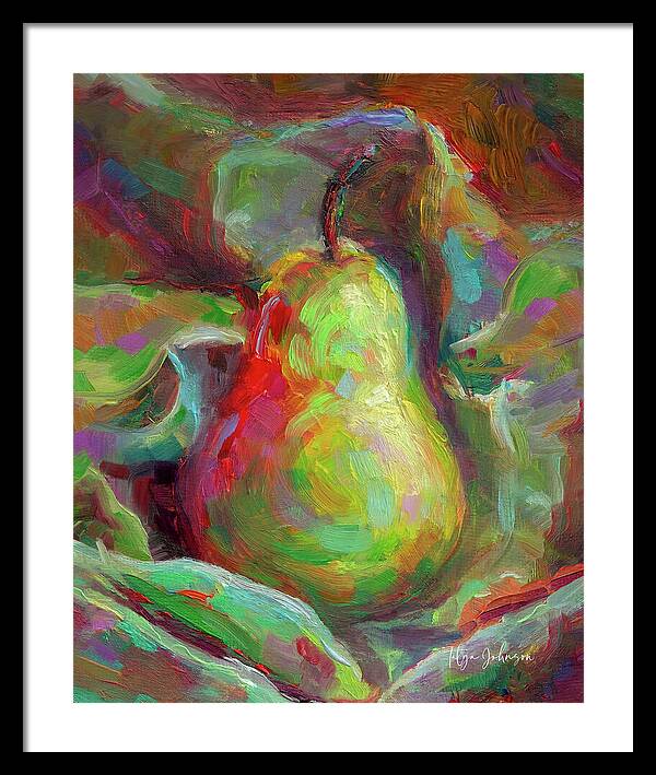 Just a Pear - Impressionist Still Life - Framed Print