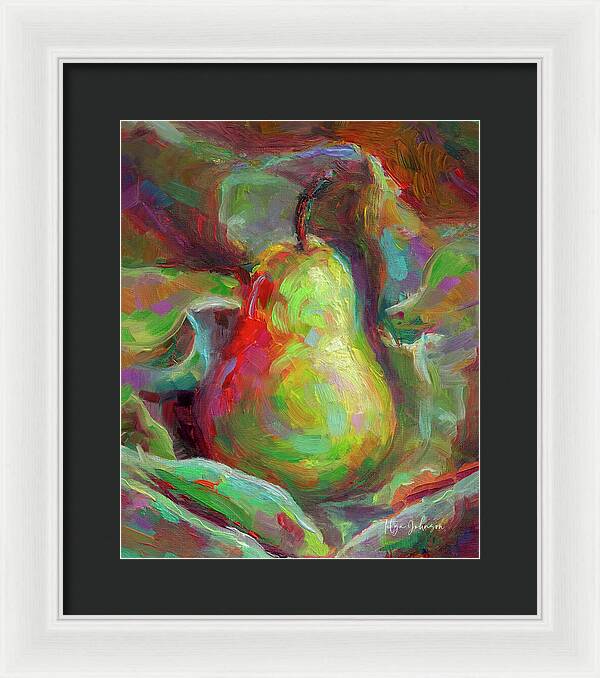 Just a Pear - Impressionist Still Life - Framed Print