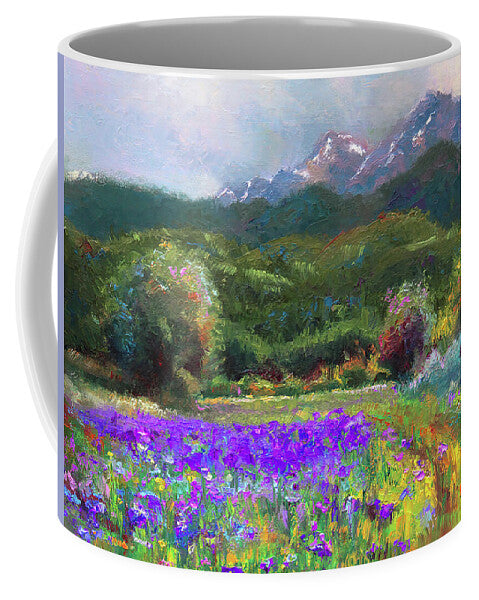 Ceramic Mug of Alaska Iris Flower Landscape Painting PTN