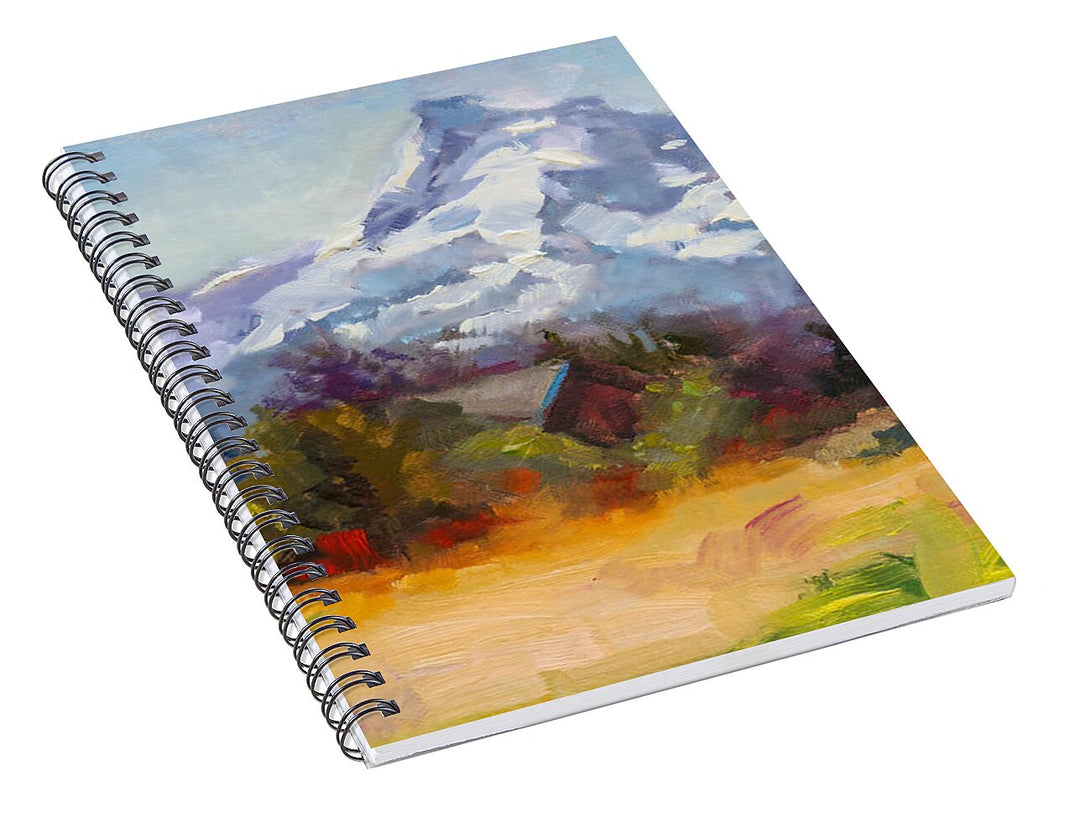Summer Serenity at Hood River Farm - Original Oil Painting of Oregon Landscape - Spiral Notebook