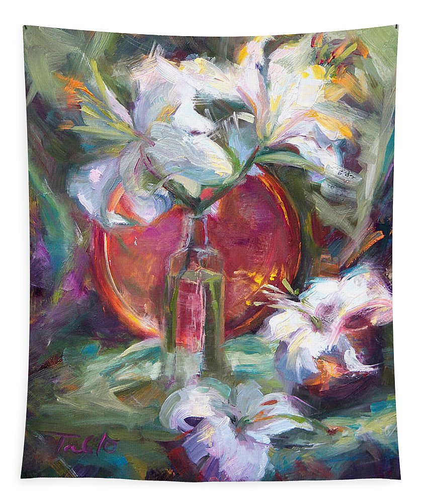 Be Still - Casablanca Lilies with Copper - Tapestry