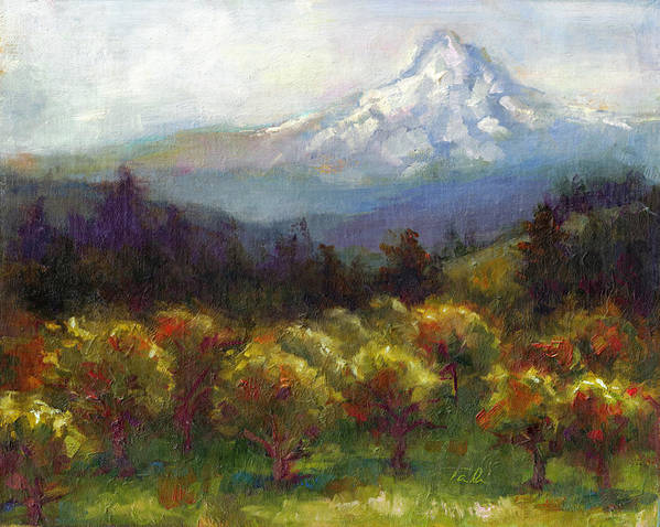 Beyond the Orchards - Mt. Hood - Art Print