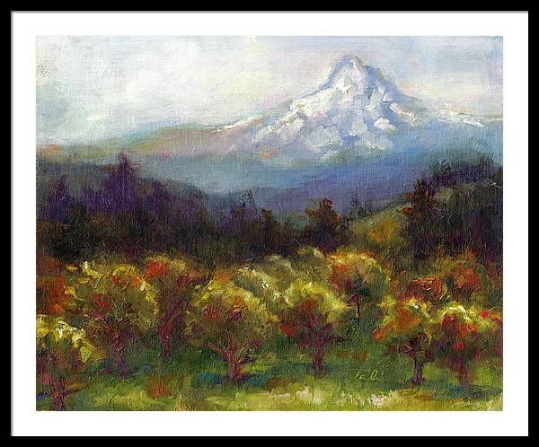 Beyond the Orchards - Mt. Hood - Framed Print