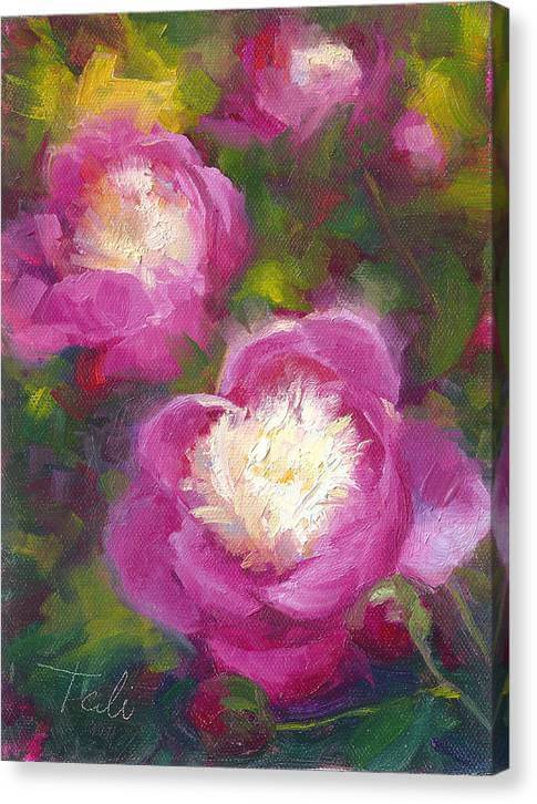 Bowls of Beauty - Alaskan peonies - Canvas Print