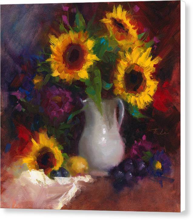 Dance with Me - sunflower still life - Canvas Print