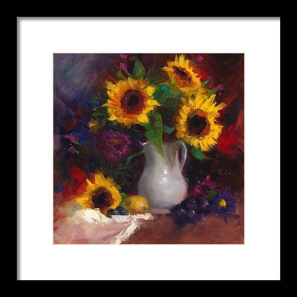 Dance with Me - sunflower still life - Framed Print