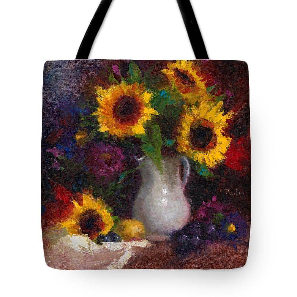 Dance with Me - sunflower still life - Tote Bag