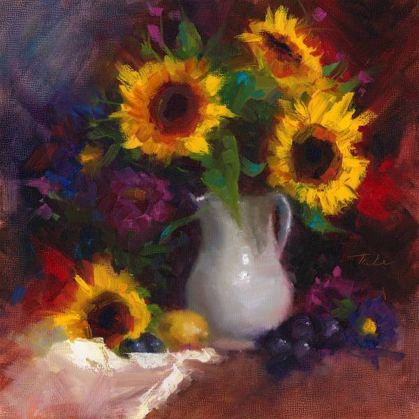 Dance with Me - sunflower still life - Art Print