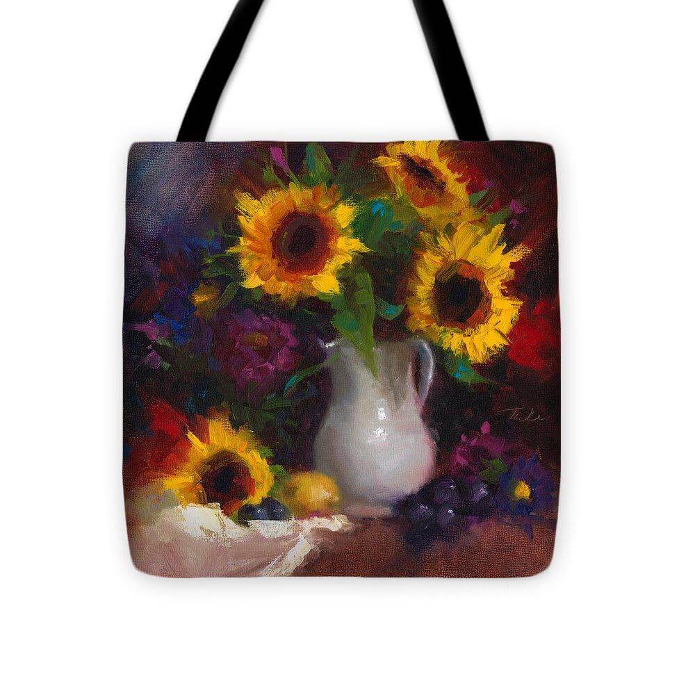 Dance with Me - sunflower still life - Tote Bag