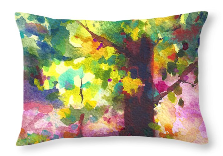 Dappled - light through tree canopy - Throw Pillow