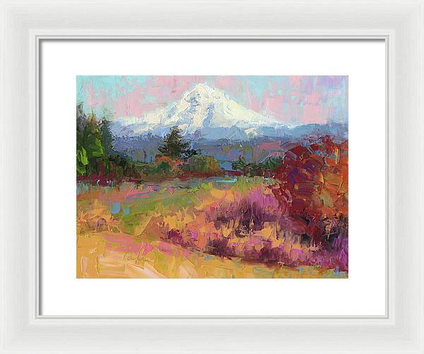 Fall Views - mt. hood autumn landscape - Framed Print