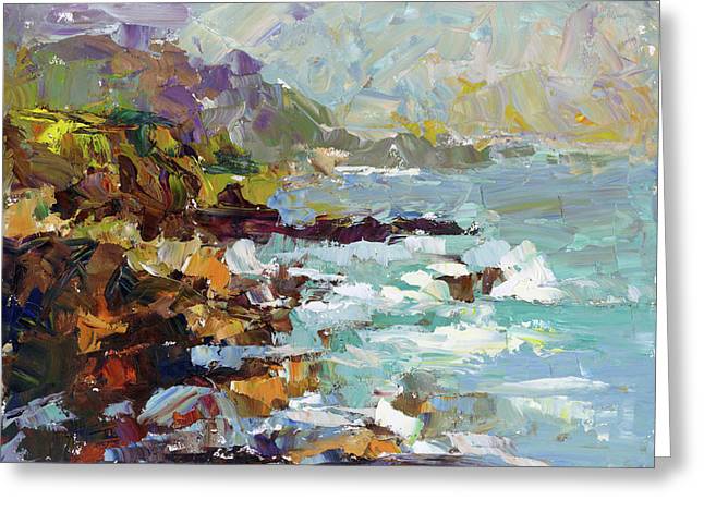 Form of My Prayer - big sur inspired palette knife oil painting - Greeting Card