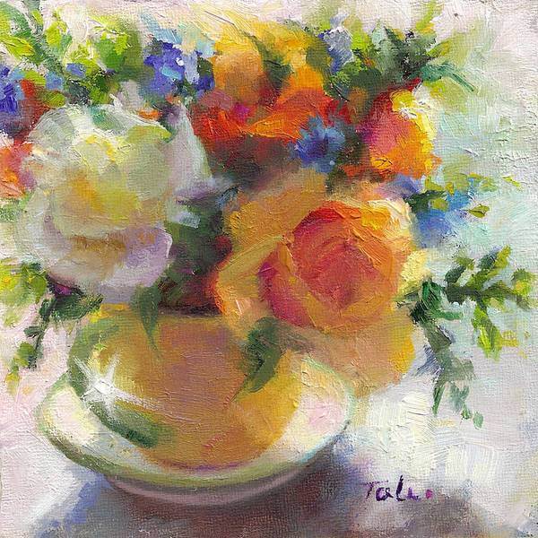 Fresh - Roses in teacup - Art Print