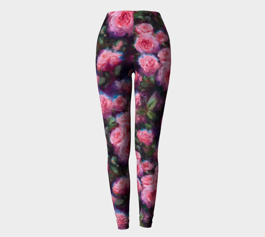 mockup of Compression Leggings XS to XXL Plus sizes in floral pattern