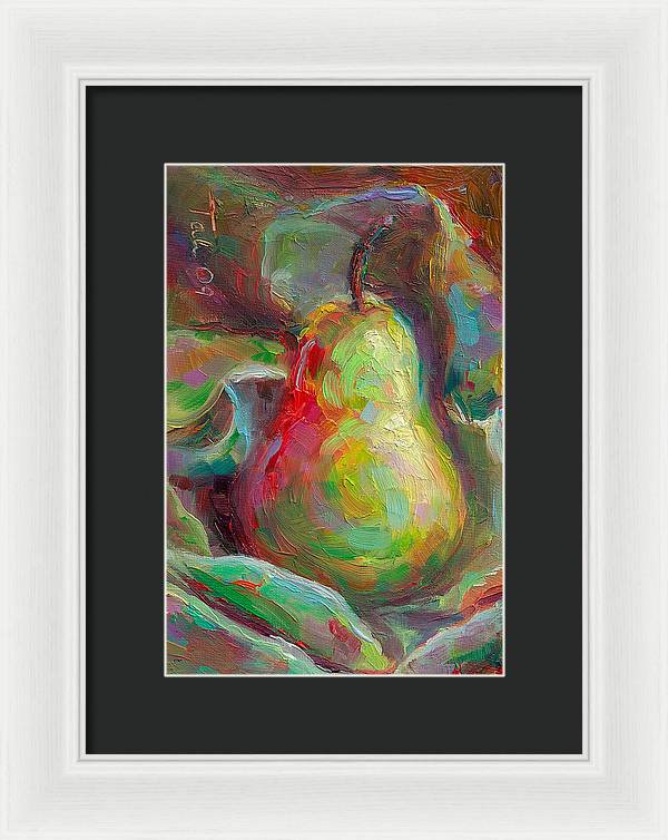 Just a Pear - impressionist still life - Framed Print