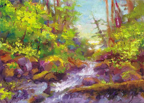 Mother's Day Oasis - woodland river - Art Print