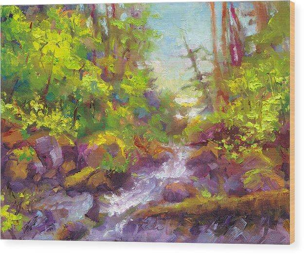 Mother's Day Oasis - woodland river - Wood Print