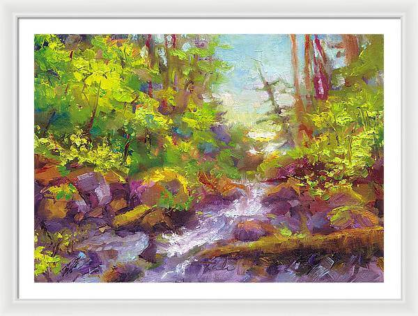 Mother's Day Oasis - woodland river - Framed Print