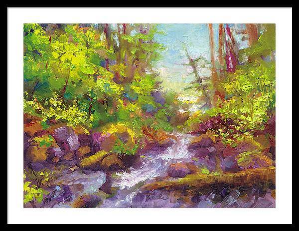 Mother's Day Oasis - woodland river - Framed Print