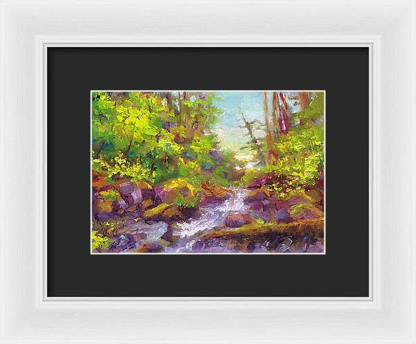 Mother's Day Oasis - woodland river - Framed Print