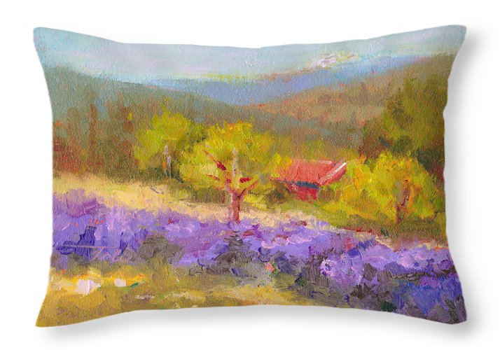 Mountainside Lavender   - Throw Pillow