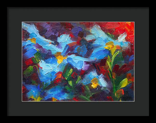 Nature's Palette - Himalayan blue poppy oil painting Meconopsis betonicifoliae - Framed Print