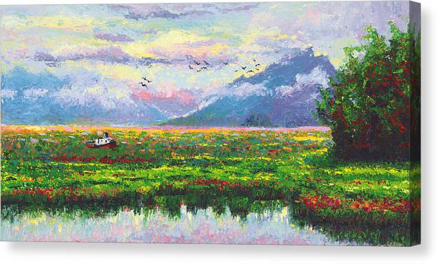 Nomad - Alaska Landscape with Joe Redington's boat in Knik Alaska - Canvas Print