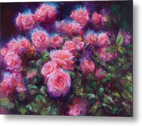 Out of Dust - pink roses - Metal Print