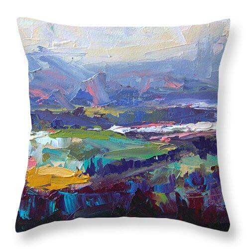 Overlook abstract landscape - Throw Pillow
